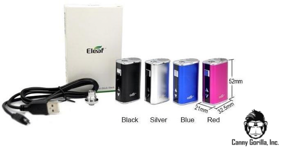 Eleaf Mini iStick 10W Box 1050mAh, Eleaf Kit photo with Black, Silver, Blue, and Pink