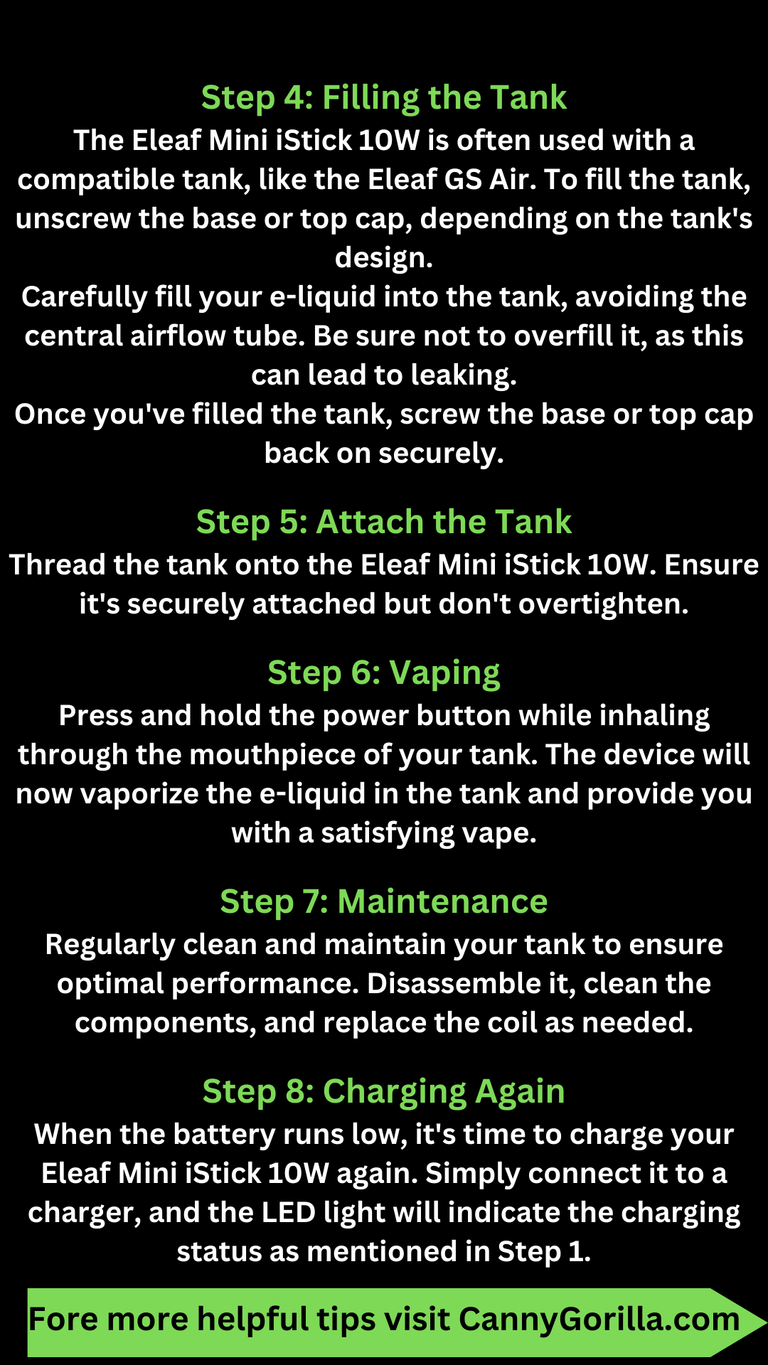 Eleaf Mini istick, How to use, How to use Eleaf Mini iStick, Eleaf Mini iStick 10W