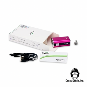 Eleaf Mini iStick 10W Box 1050mAh, Eleaf Kit with USB charging cord, ego adapter, owner's manual and pink Eleaf