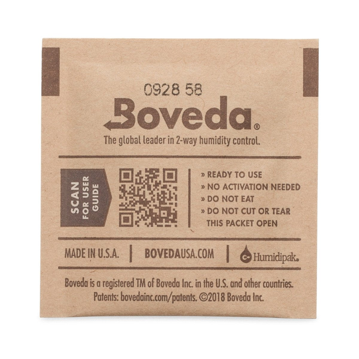 BOVEDA 62% RH Humidity Packs 67 Gram Size Individually Overwrapped - Canny  Gorilla, Inc.